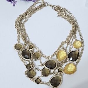 3/$15 Multistrand Brown Statement Necklace